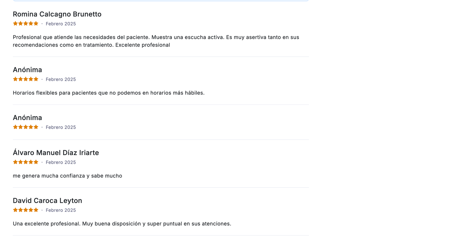 Comentario paciente 2